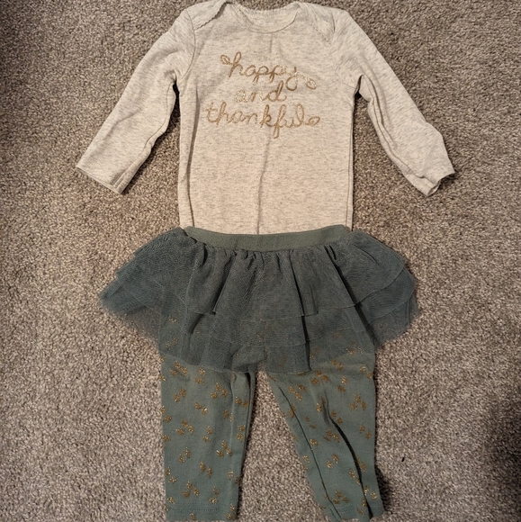 Carter's Other - Sparkly Thankful shirt and pants set